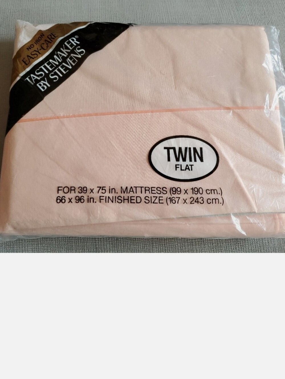 NWT Tastemaker by Stevens 2 Twin Flat Sheet - Blush Peach